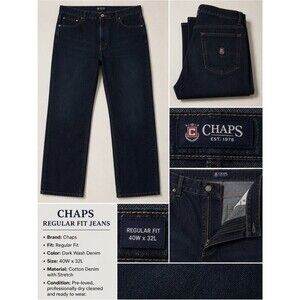Chaps Men's Relaxed Dark Wash Denim Jeans